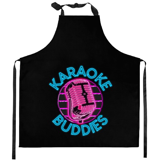Karaoke Singer Friends Besties 80s Kitchen Aprons