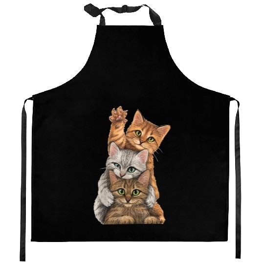 cute little Cats playing Wall lovers kitty kittens Kitchen Aprons