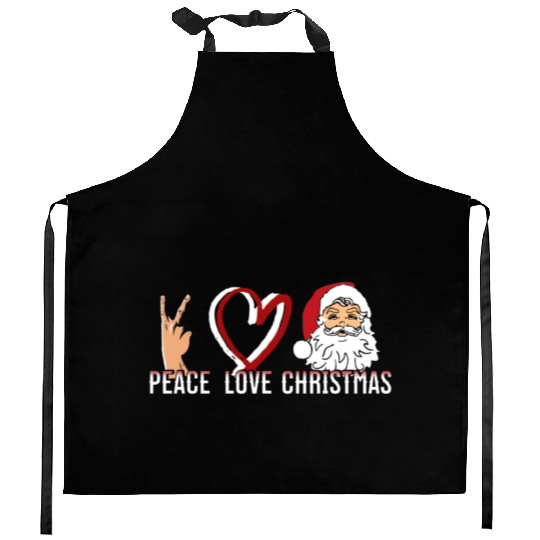 Peace Love Christmas Kitchen Aprons