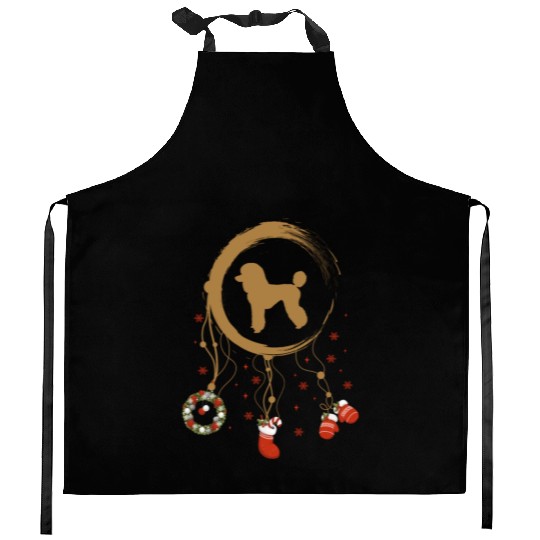 dog dreamcatcher Christmas Poodle Kitchen Aprons