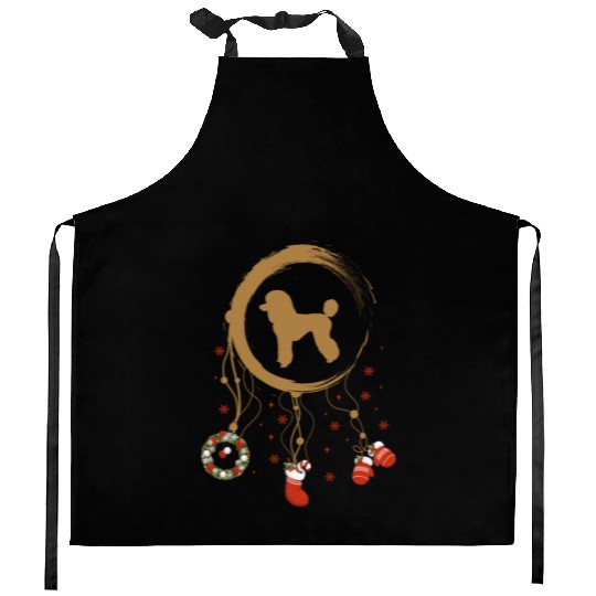 dog dreamcatcher Christmas Poodle Kitchen Aprons