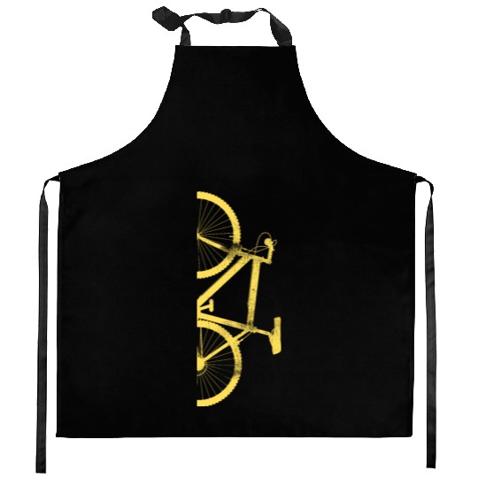 Bicycle and mountain biker. Unique biker gift. Kitchen Aprons