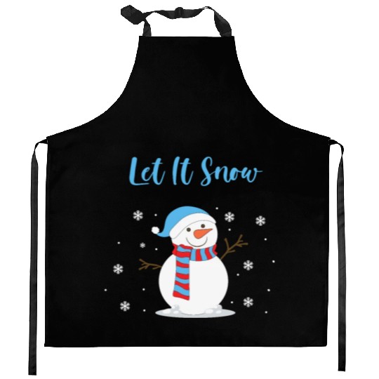 Xmas Christmas Let it Snow Snowman Snowflakes Kitchen Aprons