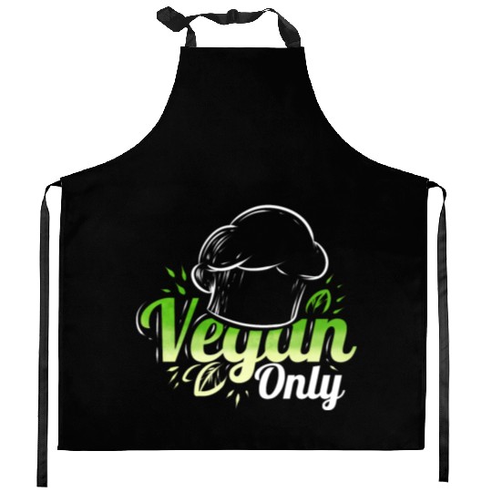 Chefs Hat Cooking Only Veggies For Vegetarian And Kitchen Aprons