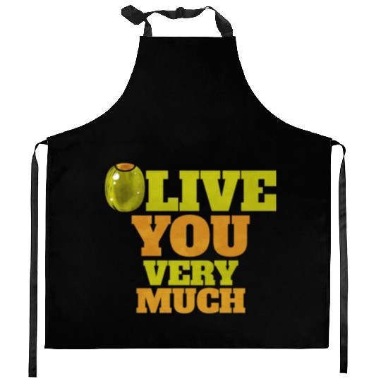 Olive I love You Very Much - Love Veggies Kitchen Aprons