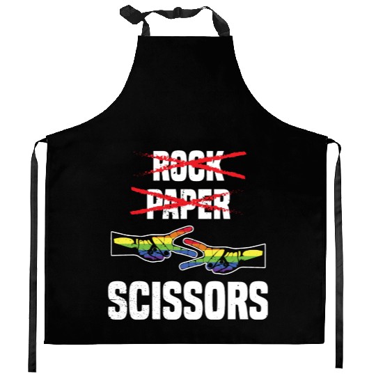 Womens Rock Paper Scissors Funny Lgbt Pride Kitchen Aprons