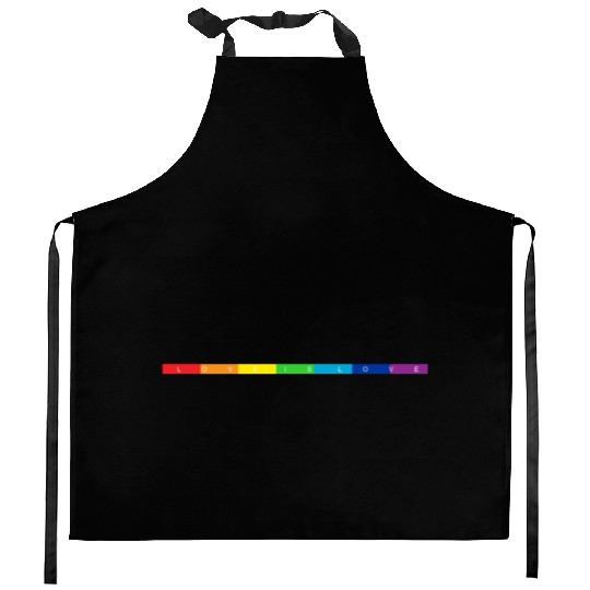 Pride Rainbow Flag Love is Love Kitchen Aprons