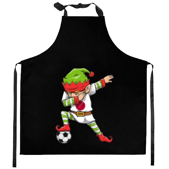 Soccer Boy Dabbing Elf Squad Christmas Jersey Kitchen Aprons