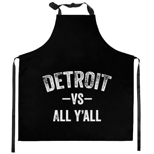 Detroit Vs All Y'All Funny Michigan Sports Kitchen Aprons