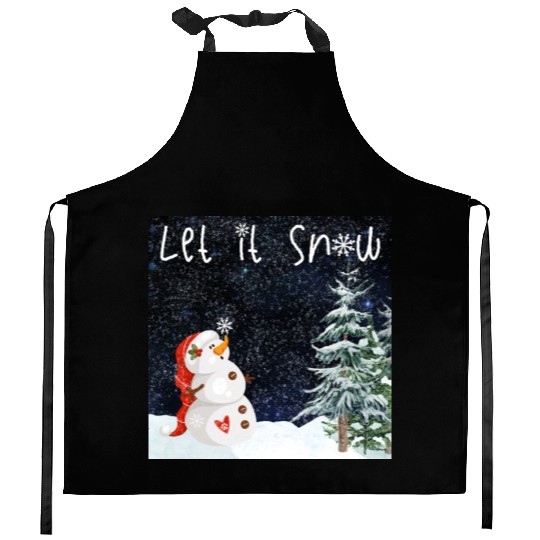 Snowman - Let it snow Kitchen Aprons