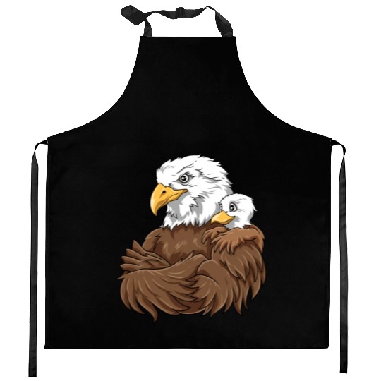 Strong Eagle with Eagle Kid for a Eagle lovers Kitchen Aprons