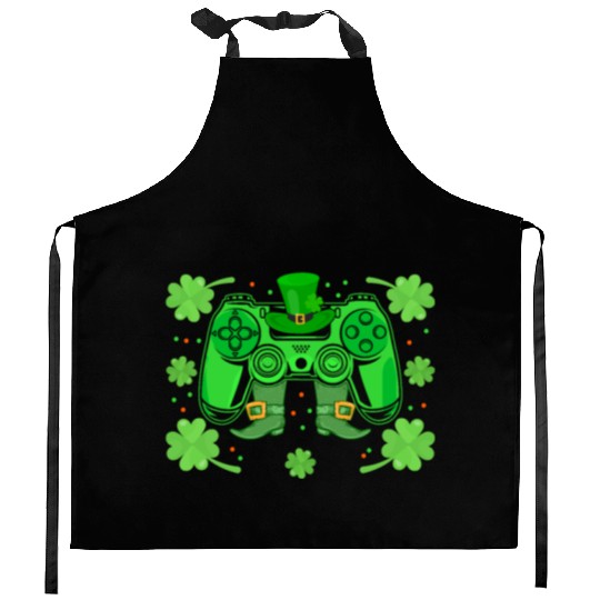 Video Game Controller Irish Gamer Boys St Patricks Kitchen Aprons