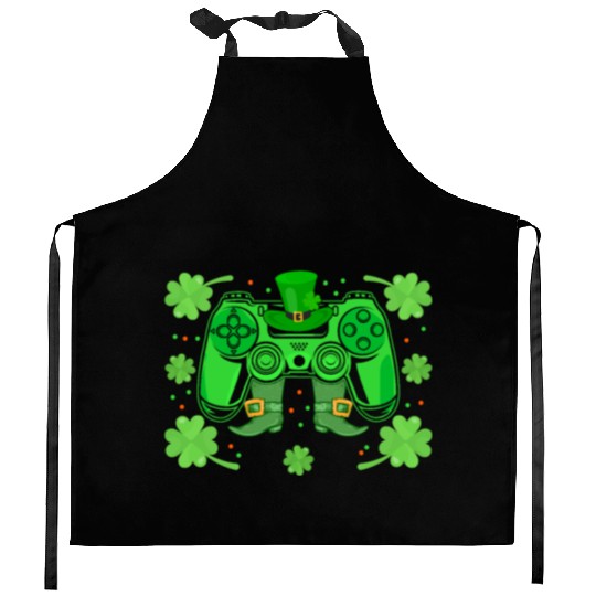 Video Game Controller Irish Gamer Boys St Patricks Kitchen Aprons