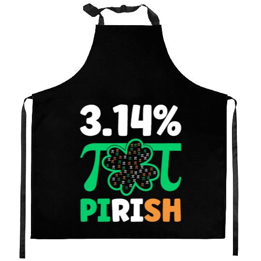 3.14% PIrish Funny St. Patricks Math Geek Pi Day Kitchen Aprons