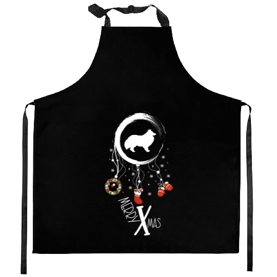 dog dreamcatcher Christmas Shetland Sheepdog Kitchen Aprons