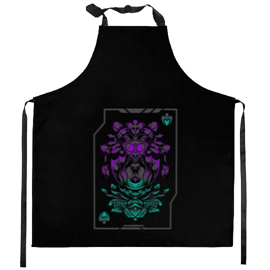 Alien art Ace of Spades Kitchen Aprons
