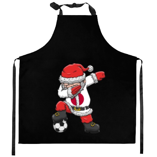 Soccer Boy Dabbing Santa Christmas Jersey Japan Kitchen Aprons