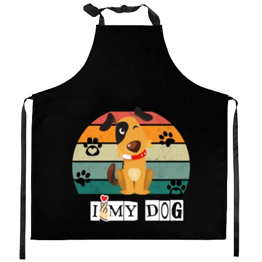 I Love My Dog Kitchen Aprons