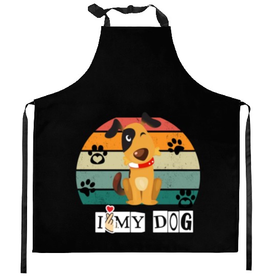 I Love My Dog Kitchen Aprons