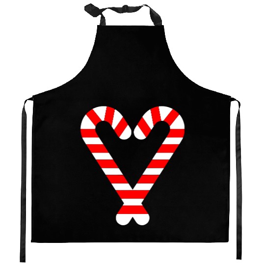 Candy Canes Heart Hearts Christmas Winter Kitchen Aprons