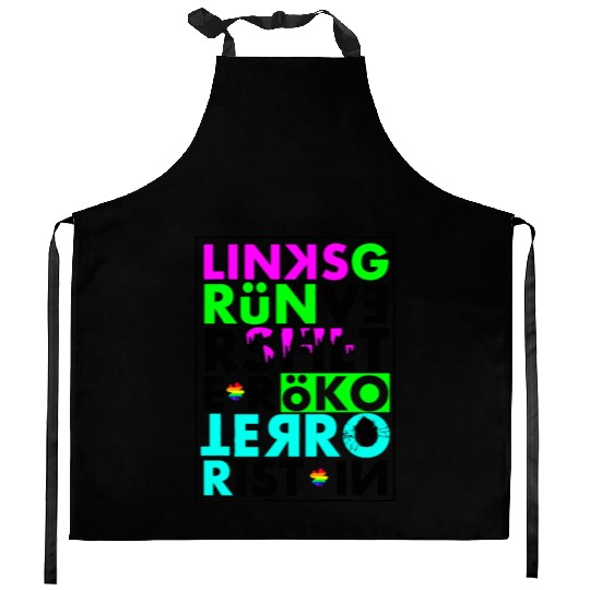 left green sapled eco terrorist Kitchen Aprons