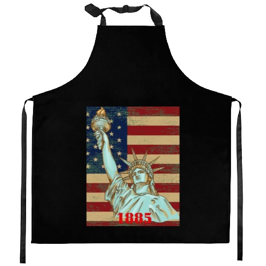 LOVE-Statue of Liberty Kitchen Aprons
