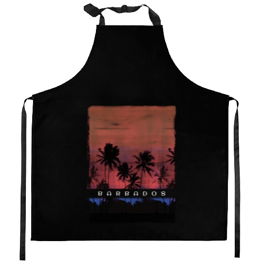 Barbados Caribbean Vacation Souvenir Palm Tree Kitchen Aprons