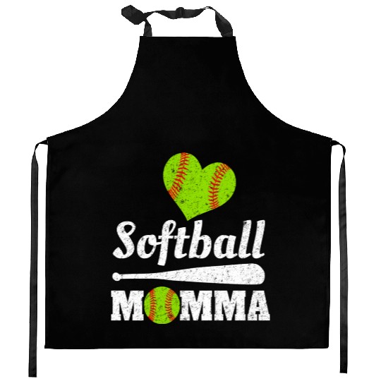 Softball Momma Mother's Day Ball Sports Mom Mommy Kitchen Aprons
