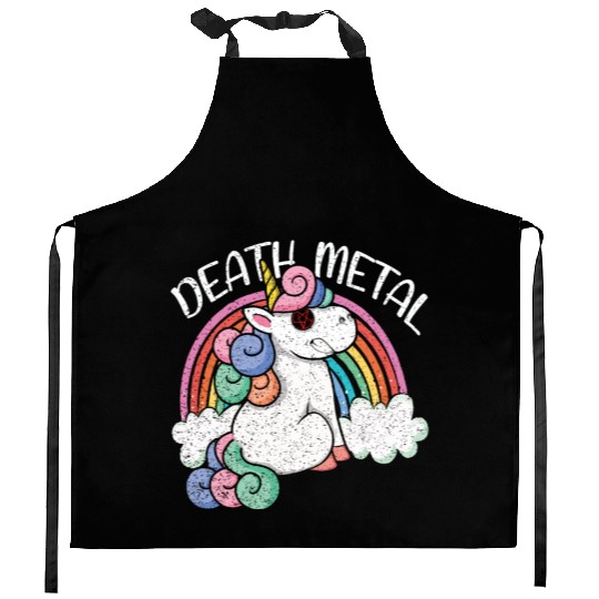 Rainbow Unicorn Satan Love Metal Music Heavy Rock Kitchen Aprons