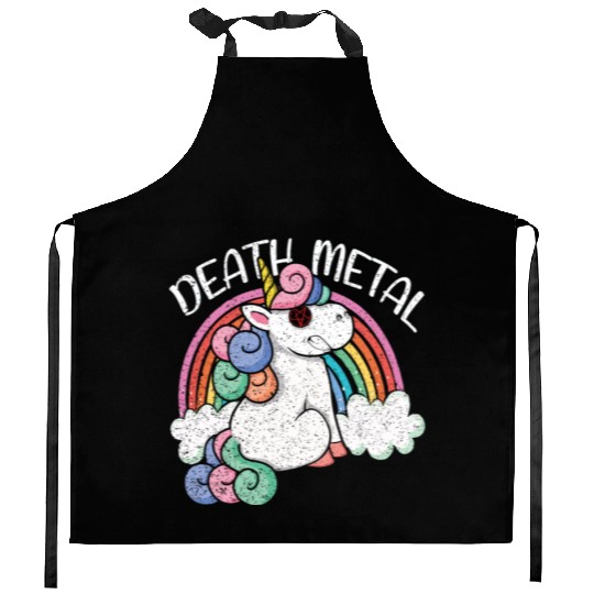 Rainbow Unicorn Satan Love Metal Music Heavy Rock Kitchen Aprons