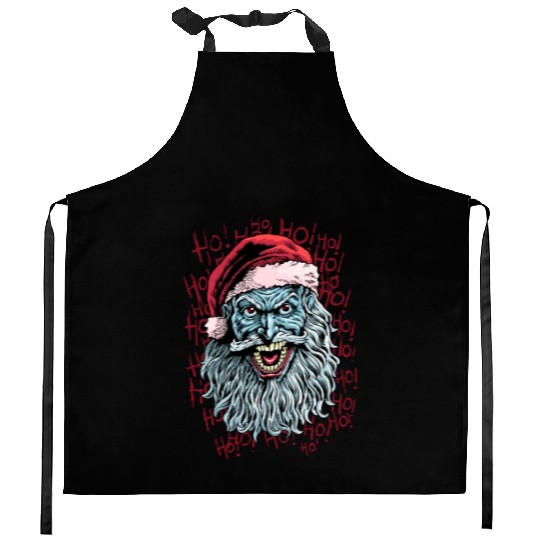 bad santa Kitchen Aprons
