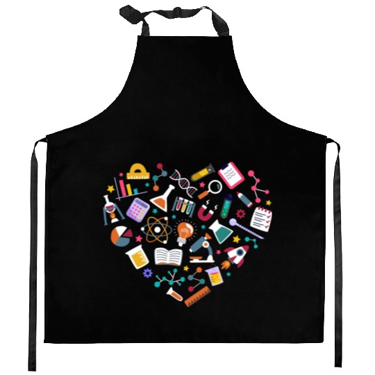 Cute Science Heart Chemistry Biology Physics Kitchen Aprons
