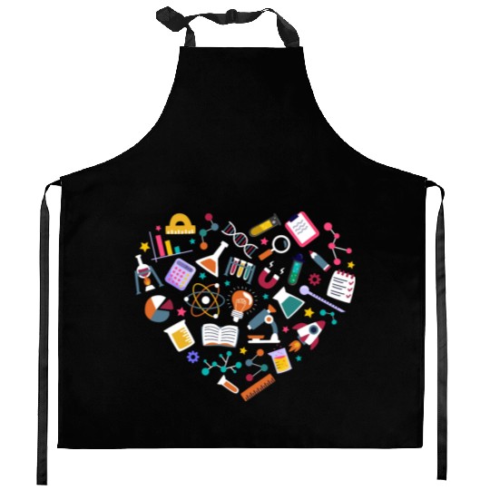 Cute Science Heart Chemistry Biology Physics Kitchen Aprons