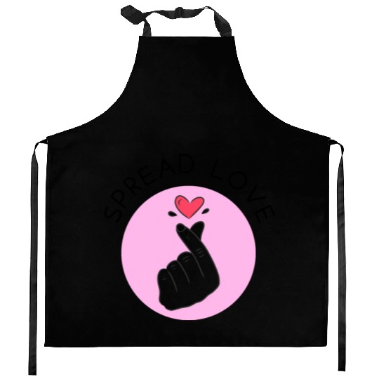 Korean heart symbol - Spread Love Intention Series Kitchen Aprons