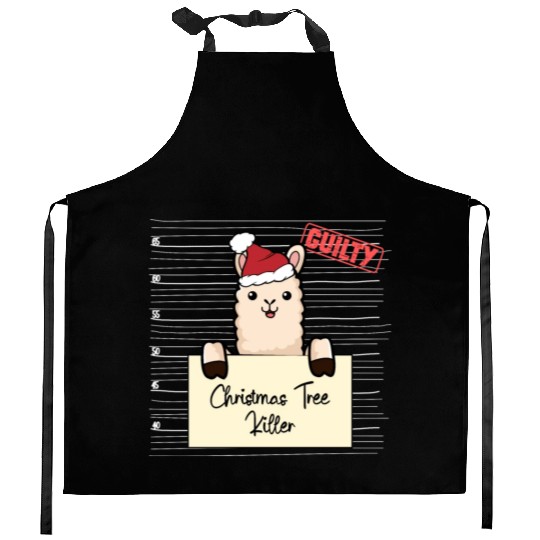 Llama christmas funny prison Kitchen Aprons