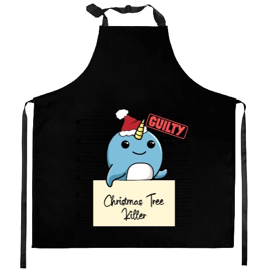 Narwhal christmas funny prison Kitchen Aprons