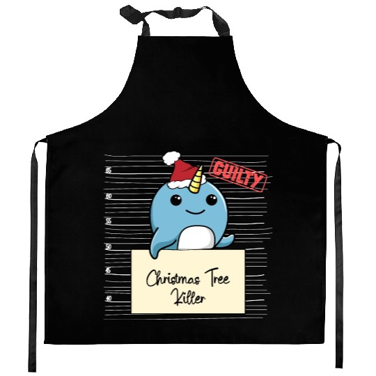 Narwhal christmas funny prison Kitchen Aprons