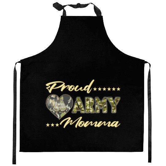 Proud Army Momma Us Flag Dog Tags Military Mom Fam Kitchen Aprons