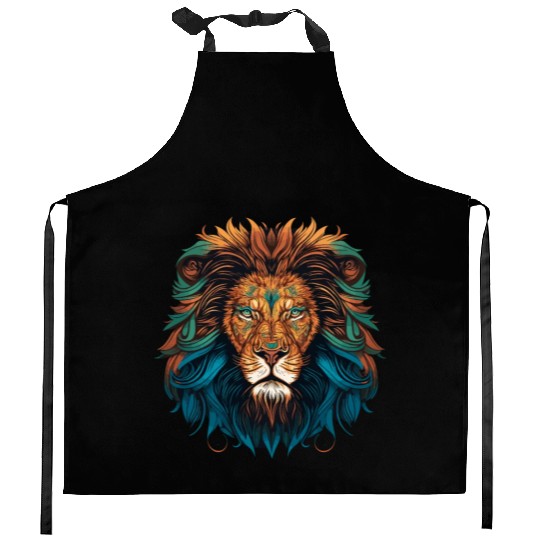 Mandala Lion Kitchen Aprons