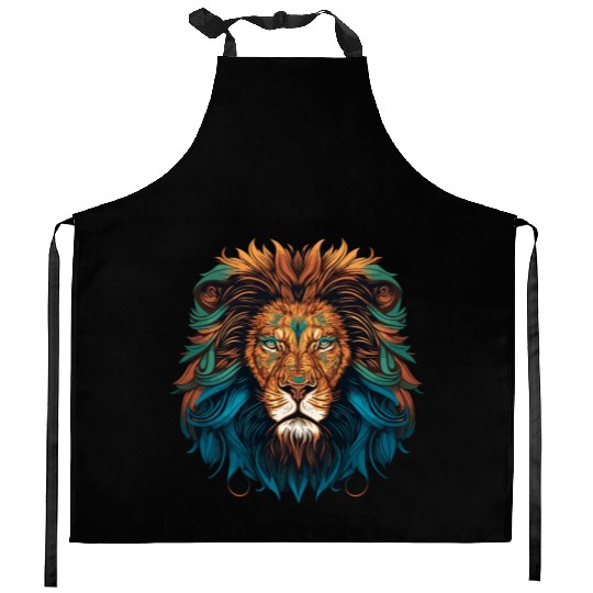 Mandala Lion Kitchen Aprons
