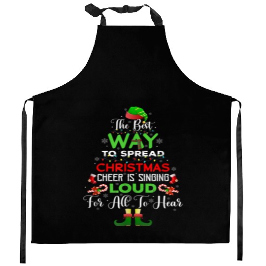 The Best Way To Spread Christmas Cheer Is Singing Kitchen Aprons