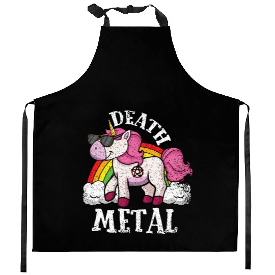 Rainbow Unicorn Rocker Love Metal Music Heavy Rock Kitchen Aprons