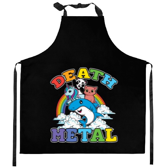 Unicorn Panda Cat Shark Love Metal Music Rock Kitchen Aprons