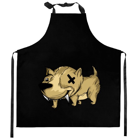 Funny Scary Brown Dog Owners Pet Lover Gift Ideas Kitchen Aprons