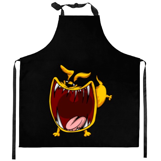 Scary Big Mouth Dog Owners Pet Lover Gift Ideas Kitchen Aprons