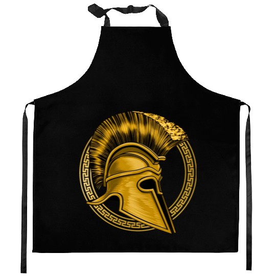 Gold Gladiator Sparta Greek Gym Workout Kitchen Aprons