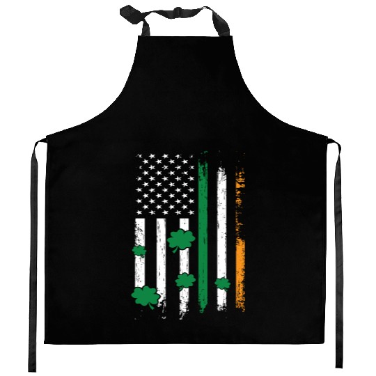 Irish American Flag St. Patrick's Day Gift Kitchen Aprons