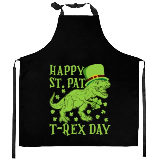 Happy St Pat Trex Day Dino St Patricks Day Toddler Kitchen Aprons