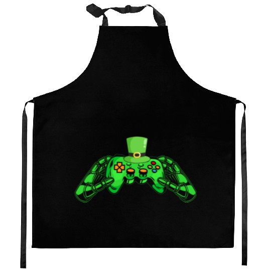 Video Game Controller Irish Gamer Boys St Patricks Kitchen Aprons