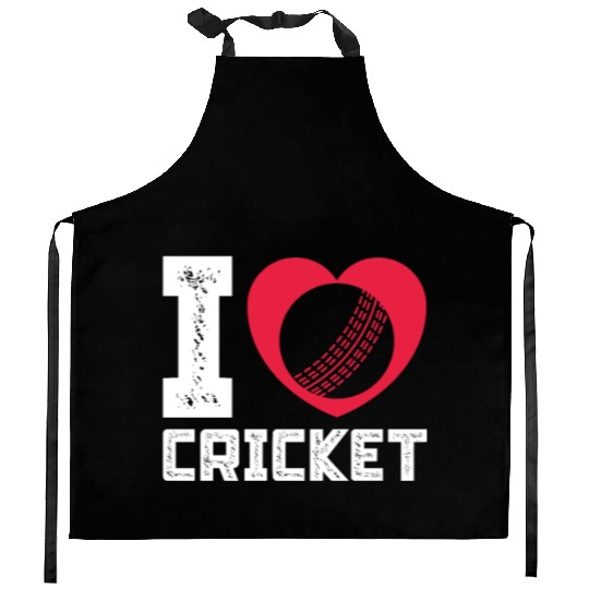 I Love Heart Cricket Kitchen Aprons